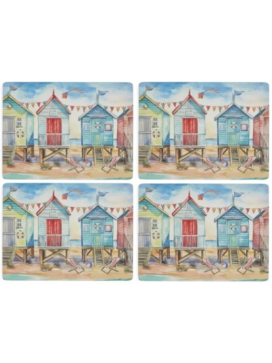 Pimpernel Beach Huts pöytätabletit, setti 4 kpl
