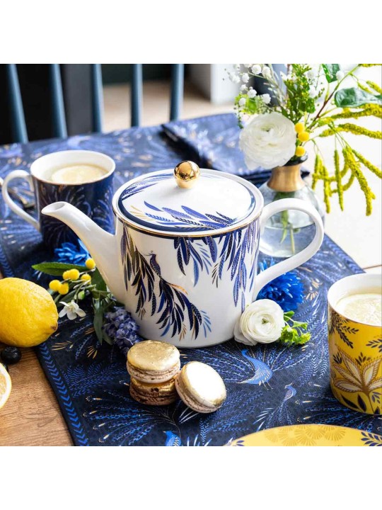 Portmeirion Sara Miller Anniversary Teapot, Feather Tail