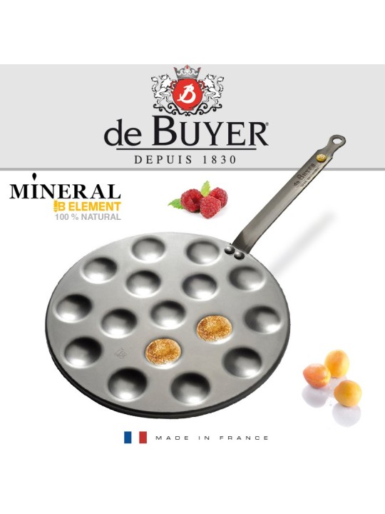 de Buyer pannkoogipann/Poffertje teras Mineral B Element, 16 auku 4 cm