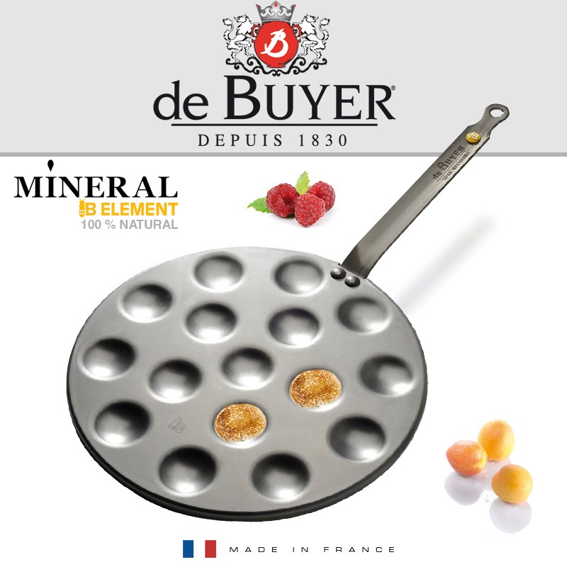 Poele à blinis & Poeffertjes Mineral B Element - De Buyer - MaSpatule