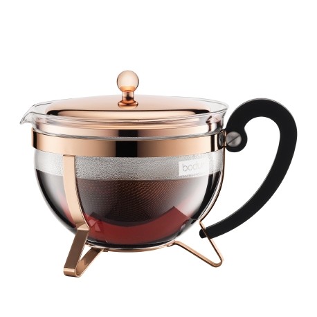 Bodum заварочный чайник Chambord 1.3л, фильтр металлический, медный