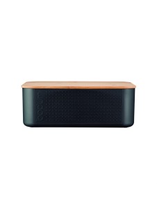 Bodum leivakast väike Bistro 30x10x20cm, plastik/ bambuskaas, must, valge