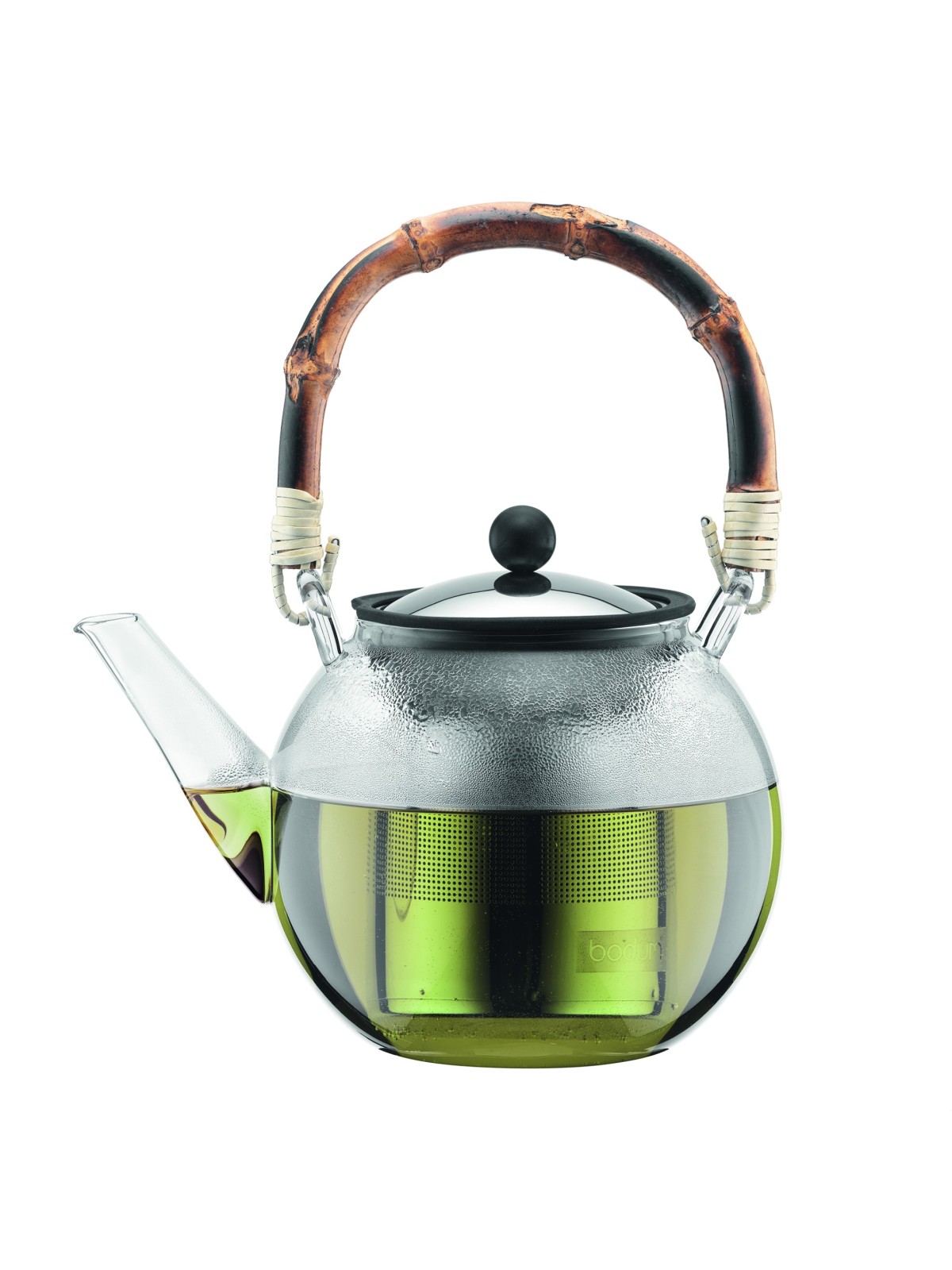 ASSAM teekann 1.5l, metallsõelaga, bambusest sang