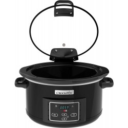 Crock-Pot lēnvāramais katls ar taimeri 4,7 l – melns