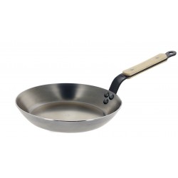 de Buyer B Bois Iron Frying Pan Mineral B, wooden handle