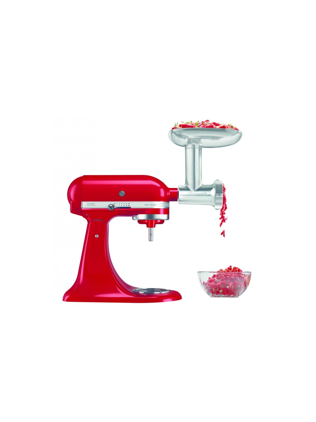 KitchenAid mikseri lisatarvik, hakklihamasin ja vorstiotsikud, metall