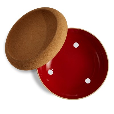 Küüslaugu purk korgist kaanega 13,4cm/1L, granaatõuna punane, beež