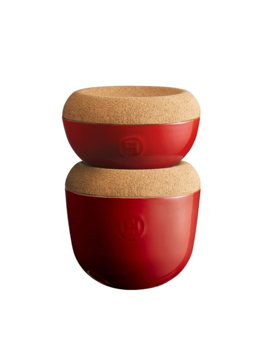 Küüslaugu purk korgist kaanega 13,4cm/1L, granaatõuna punane, beež