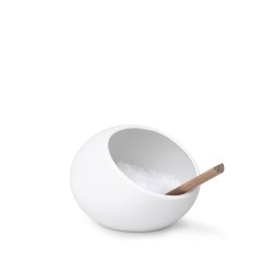 Rosendahl sāls trauks + koka karote 11,5cm, balts, porcelāna