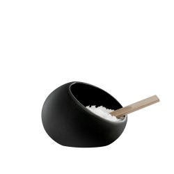 Rosendahl sāls trauks + koka karote 11,5cm, melns, porcelāns