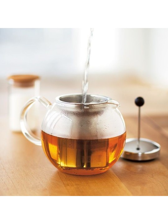 Bodum ASSAM stikla tējkanna ar nerūsējoša tērauda presi