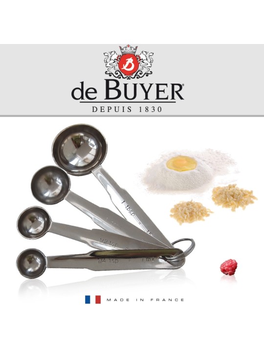 De Buyer мерные ложки 4шт, маленькие круглые
