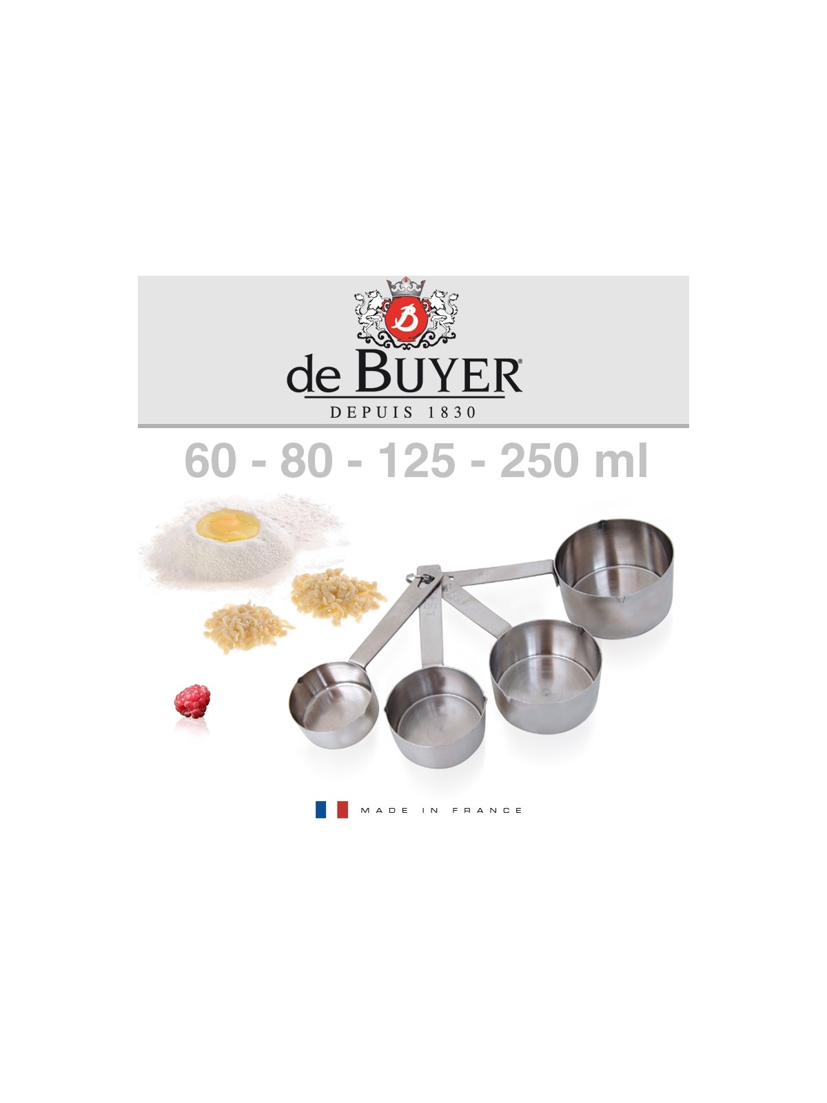 De Buyer мерные ложки 4 шт (60-80-125-250 мл)