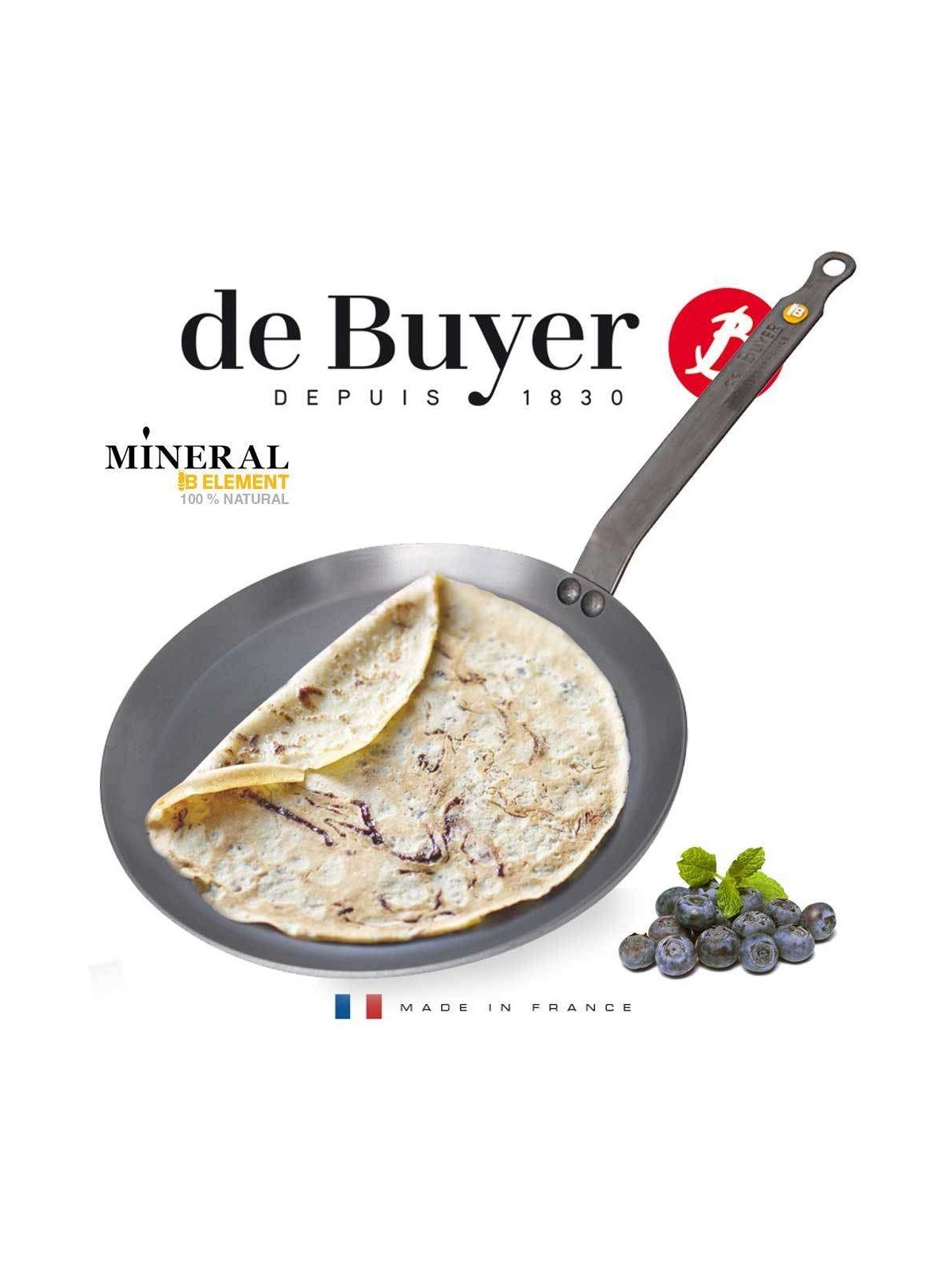 De Buyer стальная сковорода для блинов Crepe   Mineral B Element, 26cm