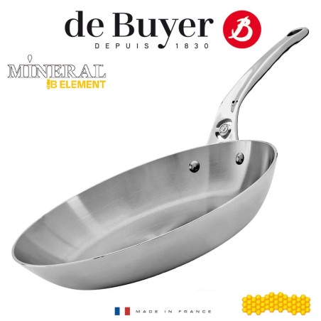 De Buyer tērauda cepešpannas panna Mineral B Element PRO, nerūsējoša tērauda rokturis