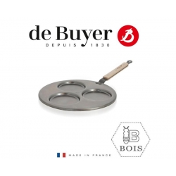 De Buyer стальная блинная сковорода Mineral B B Bois 27 см, деревянная ручка
