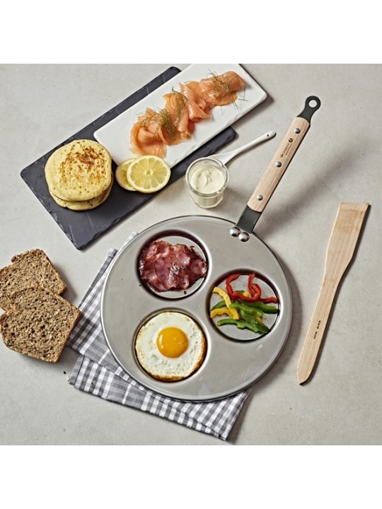 B Bois pannkoogipann Mineral B27cm/3 auku, puidust käepide