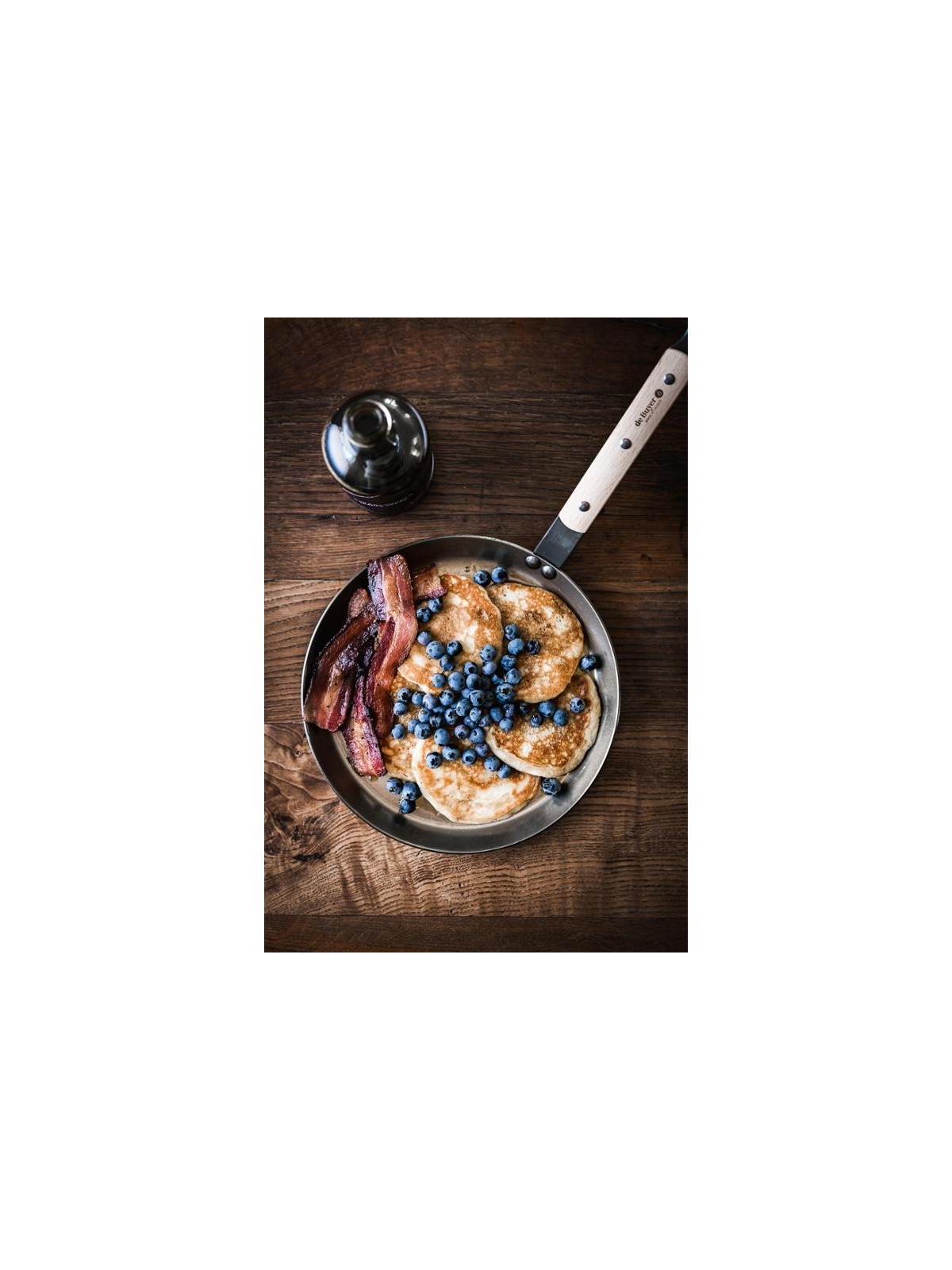 De Buyer стальная блинная сковорода Mineral B B Bois 24 см, деревянная ручка