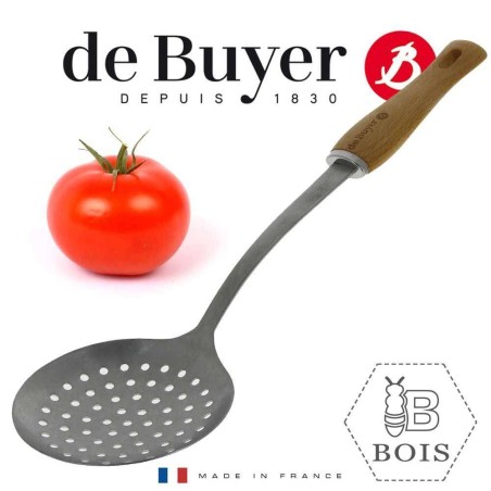 De Buyer шумовка  B Bois, деревянная ручка