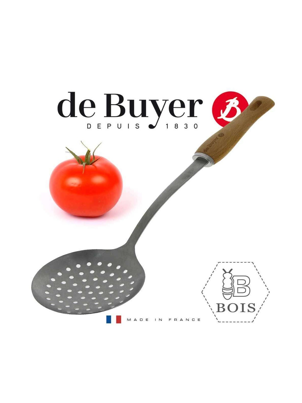 De Buyer шумовка  B Bois, деревянная ручка